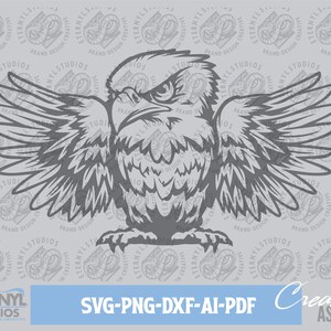 Eagle SVG PNG, Digital Download, Kids Eagle, Cute Eagle, Tough Eagle, Eagle Mascot, Eagle, Bald Eagle, Patriotic, Cut File, Laser File, CNC