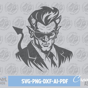 Devil SVG PNG, Scary Clipart, Halloween, Instant Digital Download, Cool Devil, Demon, Spooky, Scary Art, Cut File, Silhouette, Cricut, Cameo