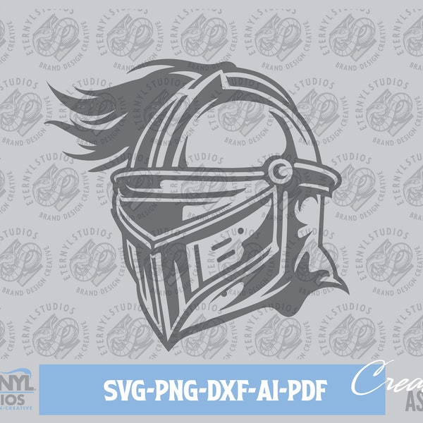 Chevalier SVG PNG, Casque de chevalier, Clipart de chevaliers, Téléchargement numérique instantané, Fichier de coupe, Art du château, Logo de chevalier, Mascotte médiévale