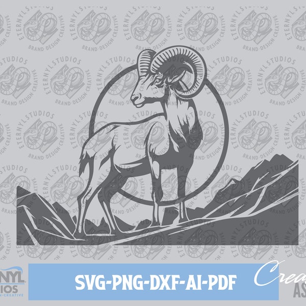 Big Horn SVG PNG, Instant Digital Download, Big Horn Sheep, Mountains, Ram, Logo, Hunting, Outdoors, Cut File, Silhouette, Cricut, Cameo