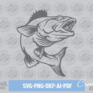 Walleye SVG PNG, Jumping Walleye, Instant Digital Download, Lake Fishing, Fishing svg, Fish Art, Cutting Template, Silhouette, Cricut, Cameo