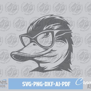 Duck SVG PNG, Mallard, Farm Duck, Cool Duck, Duck Wearing Sunglasses, Farm, Cut File, Easy to Weed, Instant Download, Duck art