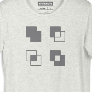 Graphic Design T-Shirt, Interface Series “Pathfinder Shape Modes” An homage to Adobe Software tools, a meta gift for designers