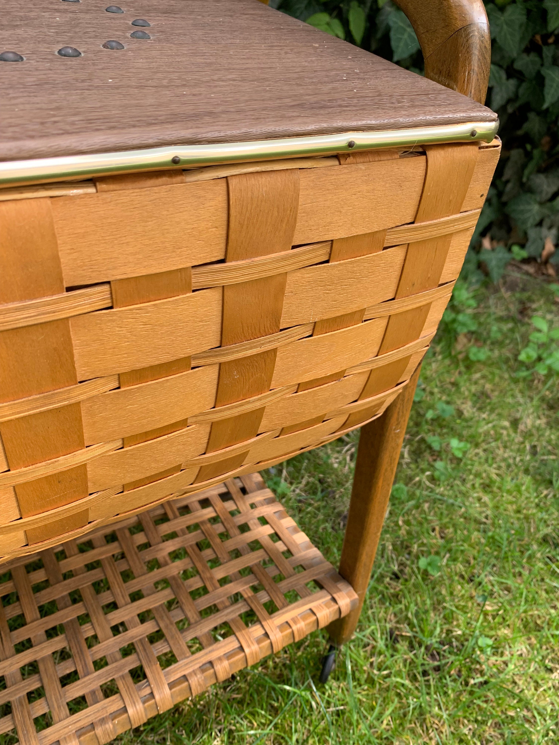 Side Table Chest Sewing Table Vintage Sewing Basket Etsy