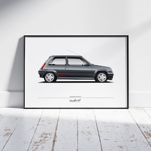 RENAULT Super 5 GT Turbo Phase 2 Deko-Poster – Wolframgrau