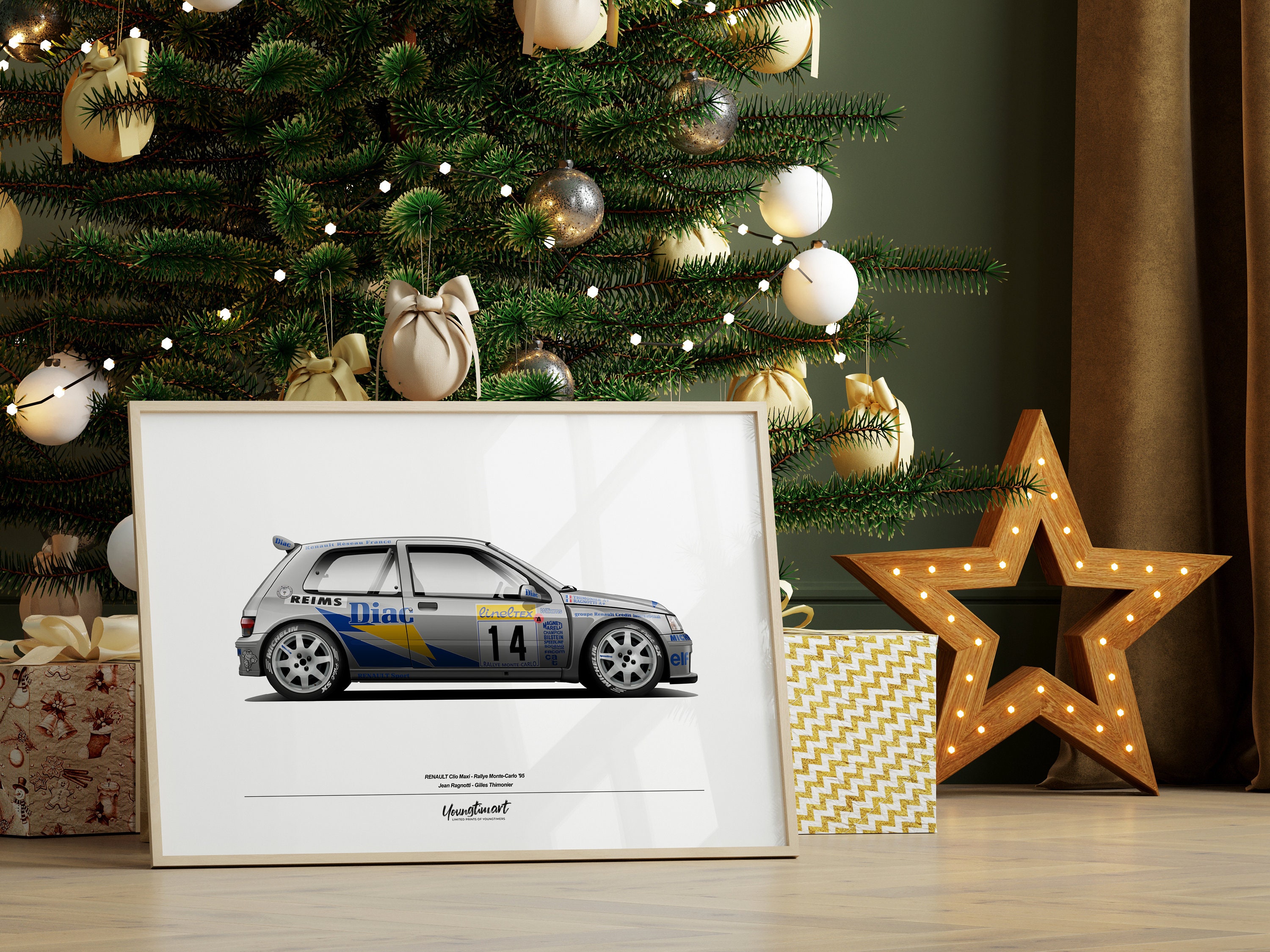 Affiche Publicitaire Originale Renault Clio Sport 197 - Encadrée, Art Mural Collection