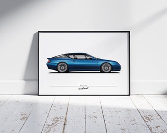 Alpine GTA Le Mans Poster - Alpine Blue