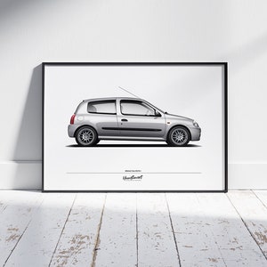 Poster decorativo Renault Clio 2 RS Ph.1 - Grigio Titanio
