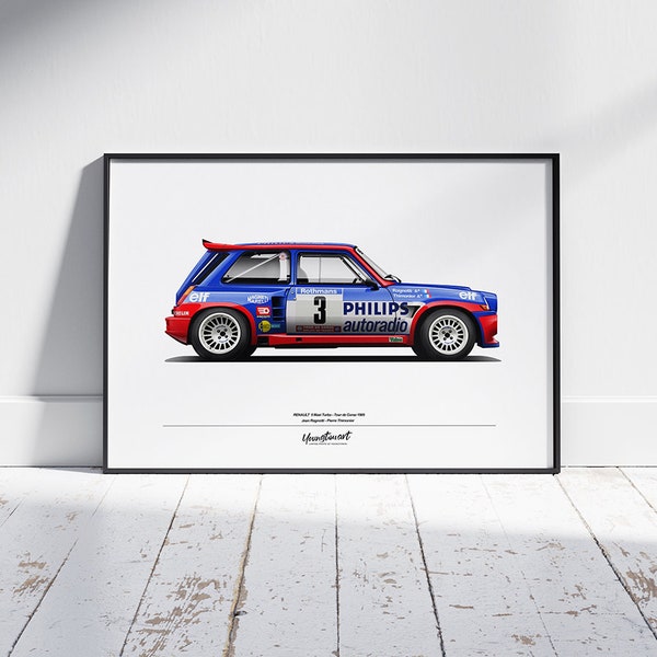 Affiche décorative Renault 5 Maxi Turbo Ragnotti - Tour de Corse 85