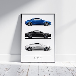 Poster decorativo Alpine A110 Prima Edizione - 3 colori