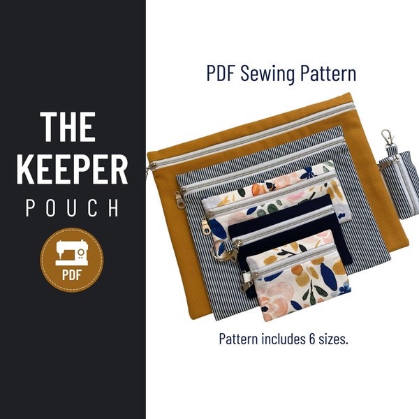 The Keeper Pouch PDF Sewing Pattern - beginner sewing pattern pdf - chapstick pouch pdf - pencil pouch pdf - tablet and planner pouch pdf