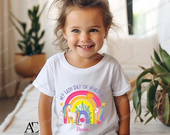 My Last Day at Nursery/Kindergarten T-shirt | Nursery | Kindergarten | T-shirt | Personalised | Kids | Clothing | Name | Last Day