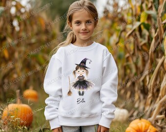 Halloween Girl Dolls | Tshirt | Sweatshirt | Witch | Autumn | Halloween | Personalised | Ghost | Pumpkin | Personalised Clothing | Printed