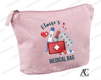 Dyed Personalised Medical Zip Bag/Pouch | Medicine | Travel | Pouch | Dyed Bag | Medication | Personalised | Accessory Bag | Medical