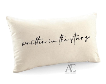 Cotton Canvas Cushion Cover, 'Written in the Stars'