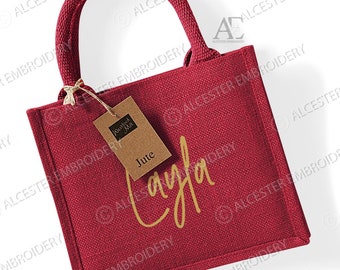 Personalised Mini Christmas Jute Bag