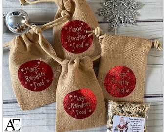 Magic Reindeer Food | Reindeers | Christmas | Magic | Kids | Fun | Believe in the magic | Printed Mini Sacks