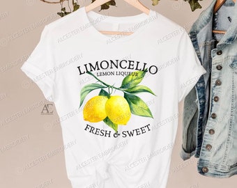 Limoncello - Lemon Liqueur, Fresh and Sweet | Tshirt | Italy | Lemons | Fashion | Alcohol | Summer | Sicily Lemons