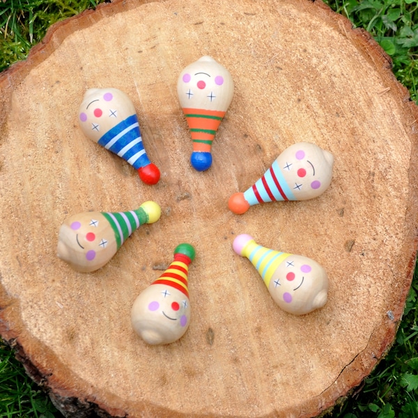 kleiner Kreisel - Clown - aus Holz für Kinder ab 3 Jahre - Holzspielzeug
