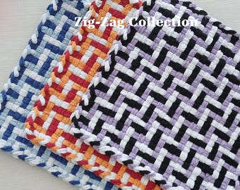 All Cotton Handwoven Pot Holders/Trivets – SET OF TWO - Stylish, Functional Kitchen - Hostess, Housewarming Gift - Gift Packaging