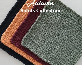Autumn - All Cotton Handwoven Pot Holders/Trivets – SET OF TWO - Stylish, Functional Kitchen - Hostess, Housewarming Gift - Gift Packaging