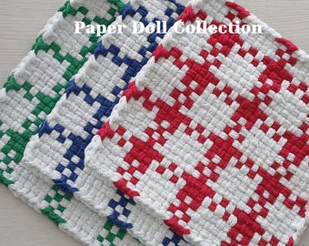 All Cotton Handwoven Pot Holders/Trivets – SET OF TWO - Stylish, Functional Kitchen - Hostess, Housewarming, Birthday Gift - Gift Packaging