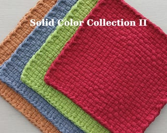 All Cotton Handwoven Solid Color Pot Holders/Trivets – SET OF TWO - Stylish, Functional Kitchen - Hostess, Housewarming Gift