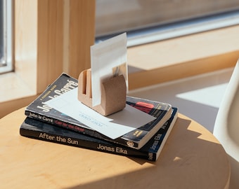 Encantador organizador de escritorio/soporte para fotos pisapapeles portatarjetas postales/calidad artesanal/para el hogar y la oficina