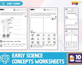 science worksheets etsy uk