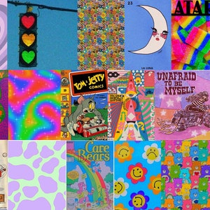 Indie Wall Collage 60 Photo Prints Neon Colourful - Etsy