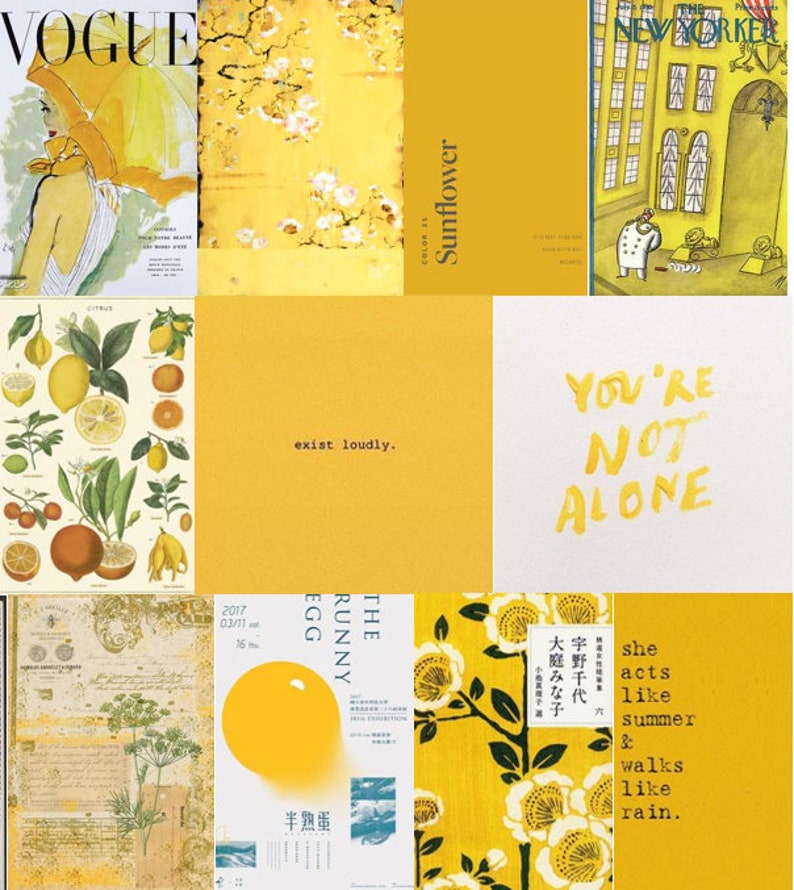 Pastel Yellow Wall Collage 45 Photo Prints Etsy