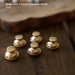 Snap Lock Closure for bag purse leather craft, Snap Button Fasteners (Gold/Silver/Solid Brass), Deutsch Hook, Made in Japan