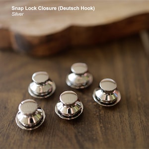 Snap Lock Closure for bag purse leather craft, Deutsch hook,Snap Button Fasteners, Made in Japan (Gold/Silver/Solid Brass)