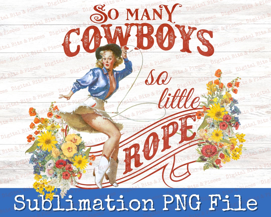 Pinup Rodeo Cowgirl Pinup Sublimation File, Vintage Rodeo, Printable PNG, Retro ...