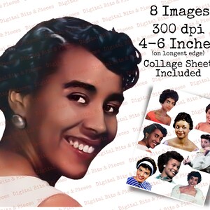 Retro Black Women Clipart Bundle, Collage Sheet, African American Ladies, Mid Century Digital Download, Vintage Housewife, Fussy Cut People image 3