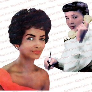 Retro Black Women Clipart Bundle, Collage Sheet, African American Ladies, Mid Century Digital Download, Vintage Housewife, Fussy Cut People image 9