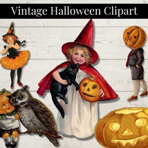 Vintage Halloween Clip Art Bundle PNG Digital Ephemera Junk - Etsy