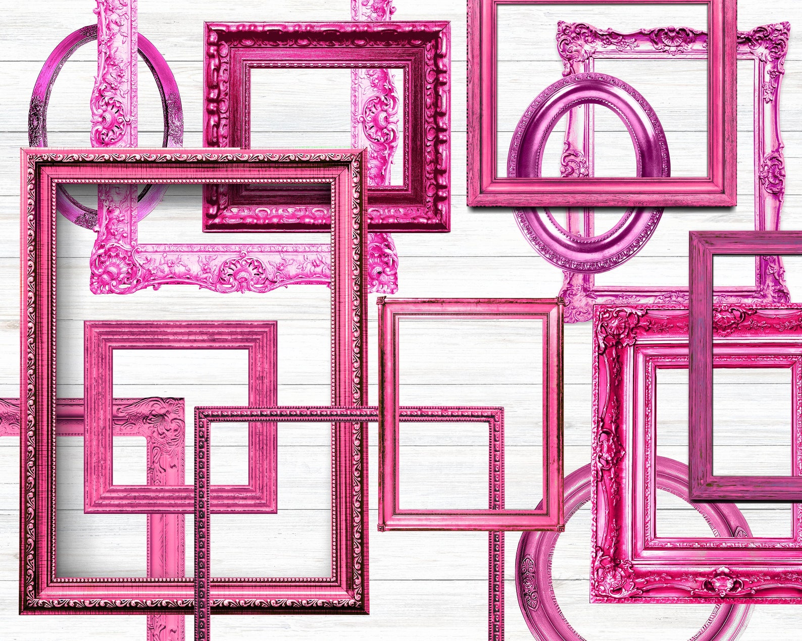 Hot Pink Picture Frame PNG Junk Journal Supplies Photo Etsy UK