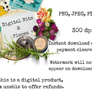 Vintage påskharar Clipart | Påskhare PNG | Digitala efemera | Sublimeringsfiler | Skräpjournal | 300 dpi | Kommersiellt bruk bild 9