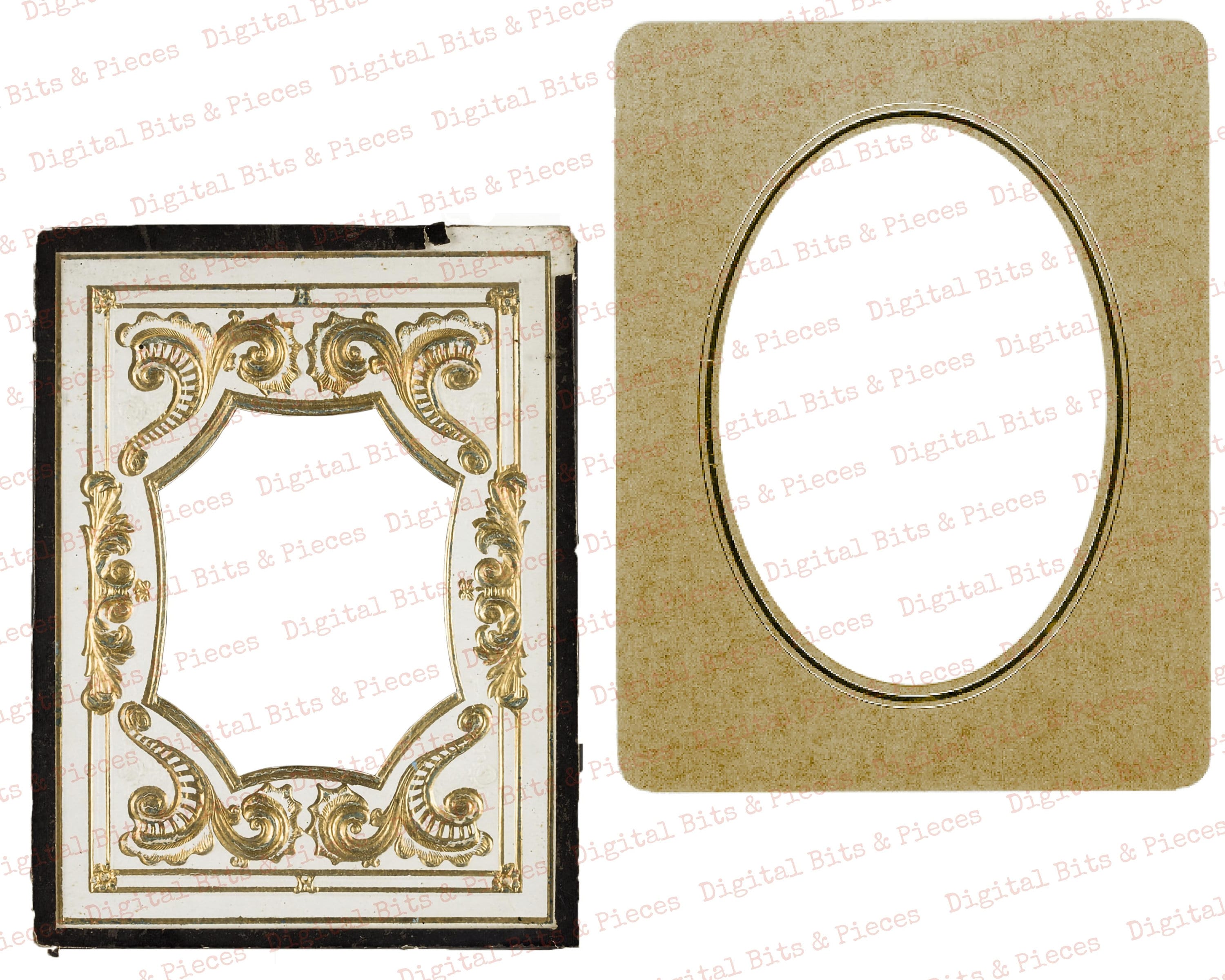 Antique Photo Frame Clipart, Vintage Paper Frames PNG, Scrapbook ...