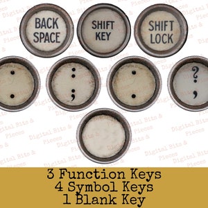 Vintage Typewriter Keys Clipart Bundle, Antique Alphabet, Scrapbook ...