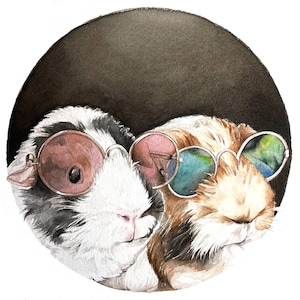 Retrato de Mascota Personalizado en Acuarela, Arte Personalizado / Personalizado, CUALQUIER MASCOTA (perro, gato, caballo, conejo, etc.) / WITAI