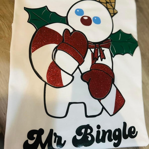 Long Sleeve Mr. Bingle T Shirt, masion blanche, Cajun Christmas