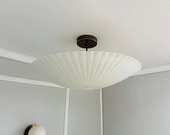 Lámpara de techo empotrada de 6 luces con elegante cúpula: candelabro moderno de mediados de siglo