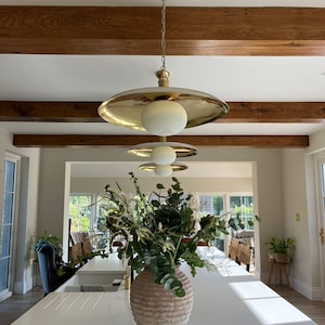 Mid Century Modern Handmade Pendant Light Fixture With Glass Globe