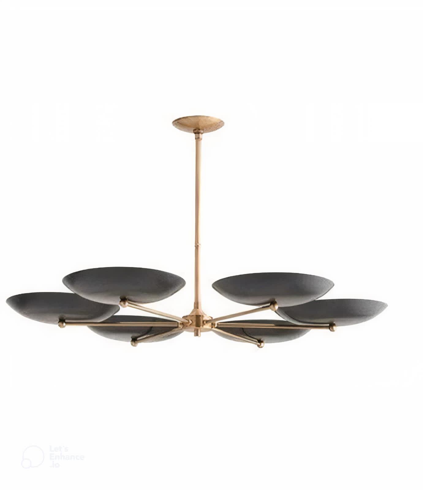 6 Light Dome Griffith Linear Chandelier, Handmade Chandelier lighting