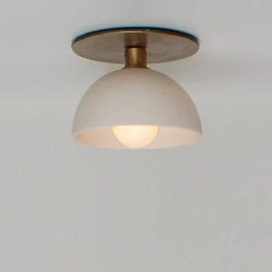 Lampada da cucina moderna in ottone con paralume bianco crema