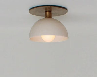 Modern 1 Small Light Flush Mount Light, Modern Brass Vanity Light Kitchen Light Fixture