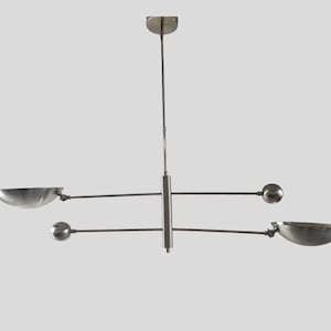 Brushed Chrome Sputnik Chandelier: Mid Century Modern Pendant Light