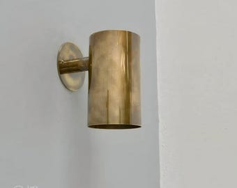 Brass Cylinder Wall Sconce - Mid Century Italian Lighting
